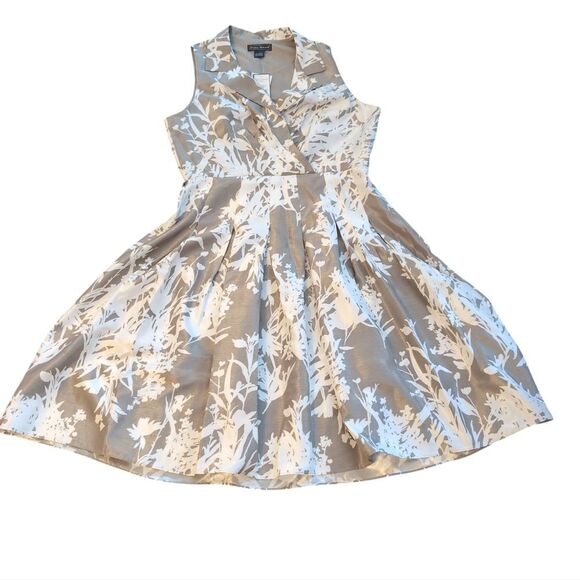 Jessica Howard Grey Floral Retro Vintage Look Floral Dress Fit And Flar… - Picture 4 of 10